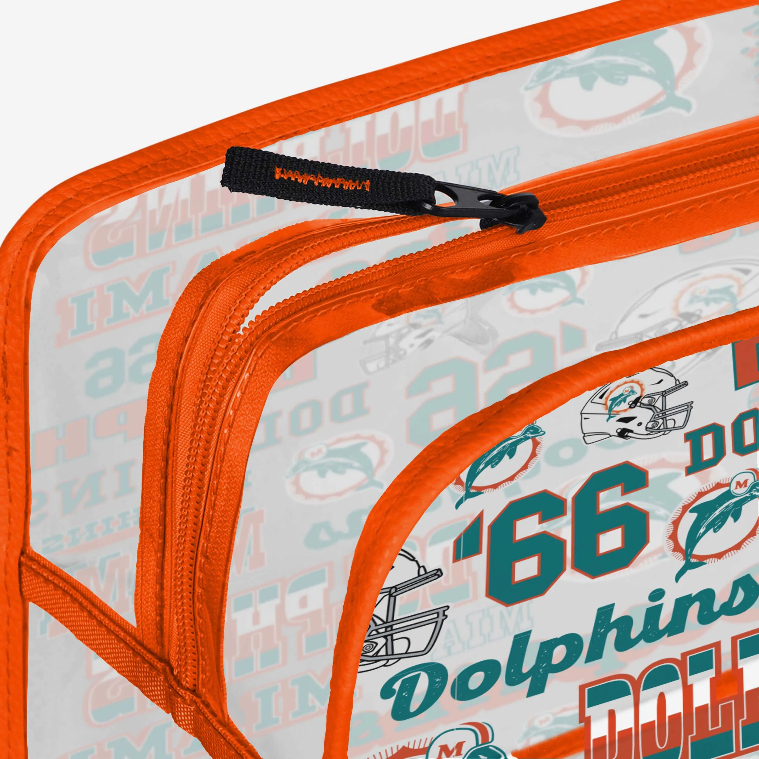 Miami Dolphins Repeat Retro Print Clear Cosmetic Bag