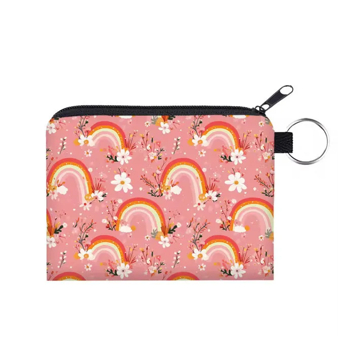 Mini Pouch - Rainbow Floral Yellow Orange Pink