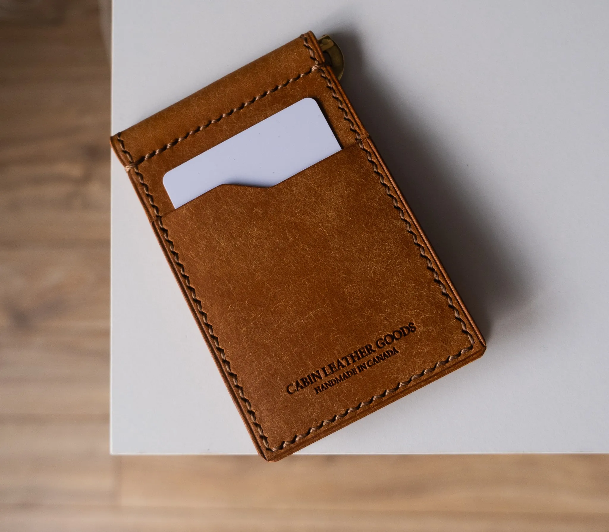 Money Clip Wallet - Cognac Pueblo