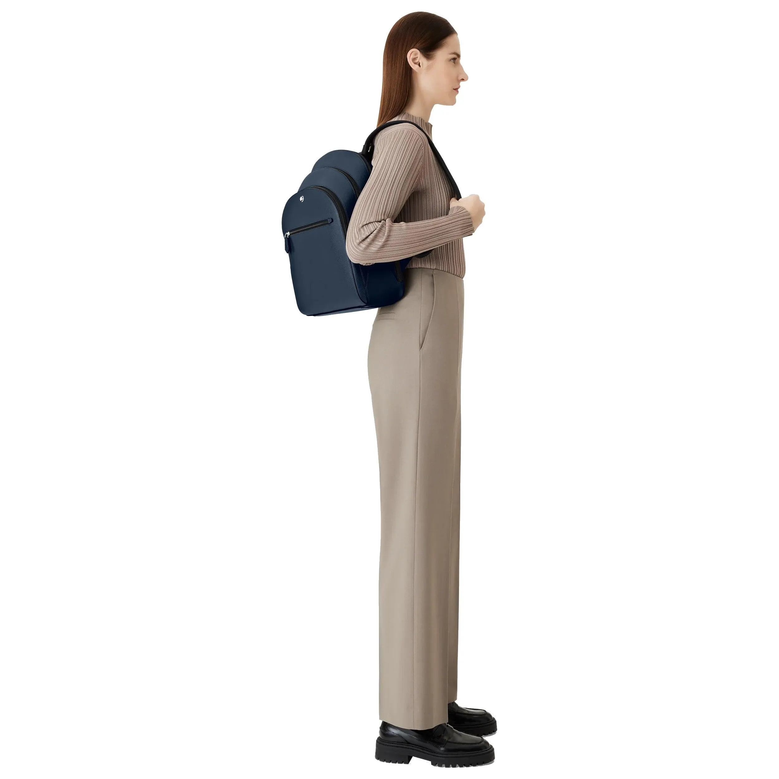 Montblanc Medio backpack 3 blue tailoring compartments 131716