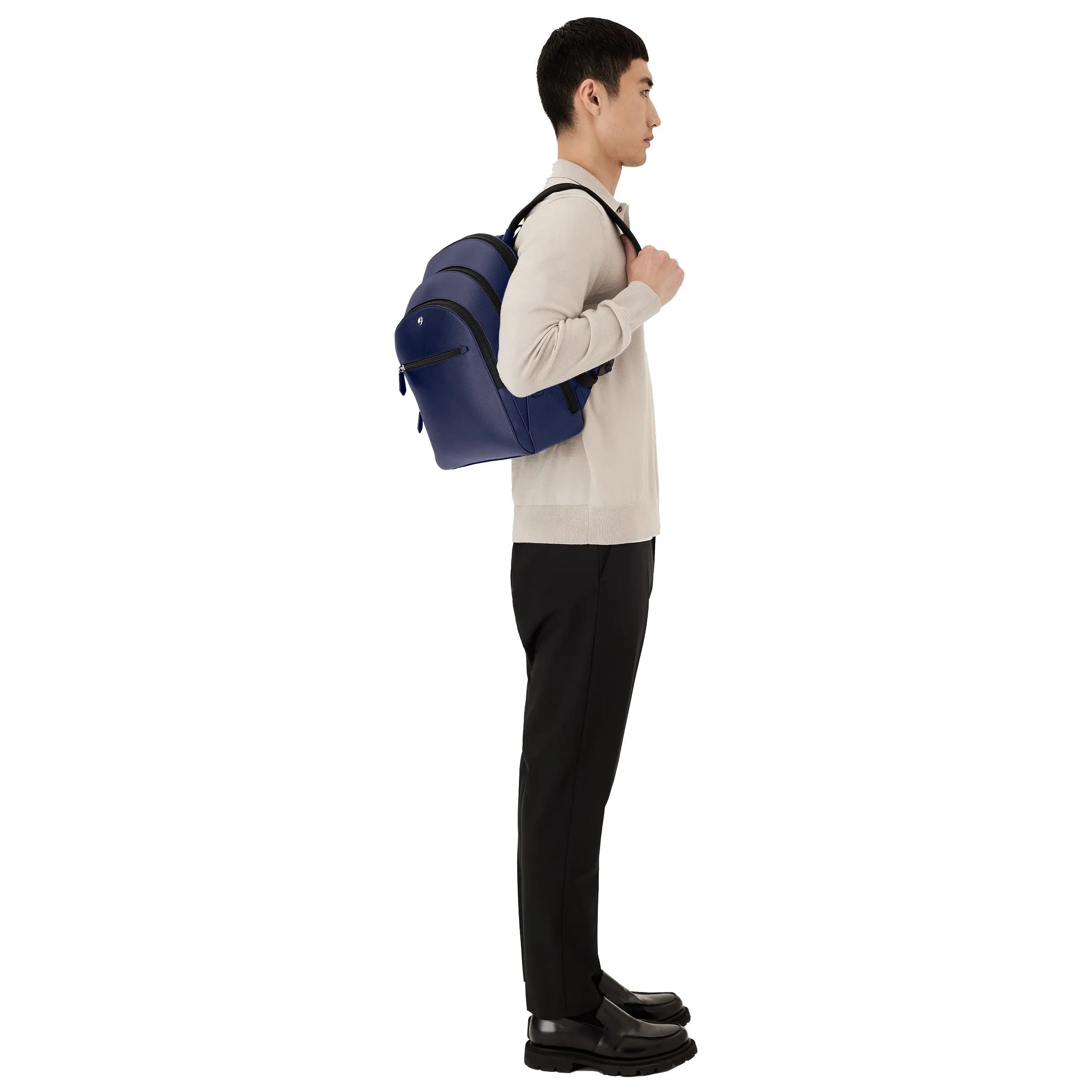 Montblanc Medio backpack 3 blue tailoring compartments 131716
