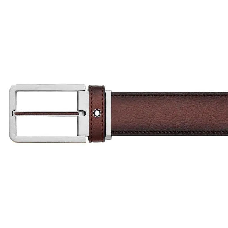 Montblanc Men's belt Rectangular side strap in opaque fine steel foil and 126036 pvd fingering
