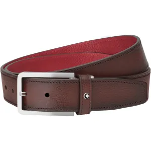 Montblanc Men's belt Rectangular side strap in opaque fine steel foil and 126036 pvd fingering