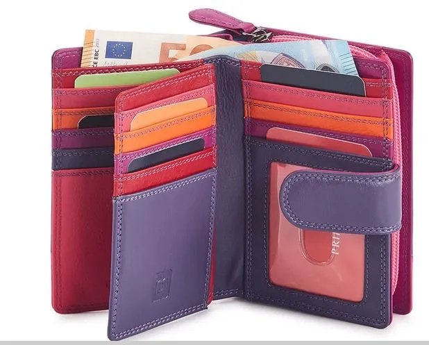 Multi Color Bi-Fold Leather Wallet