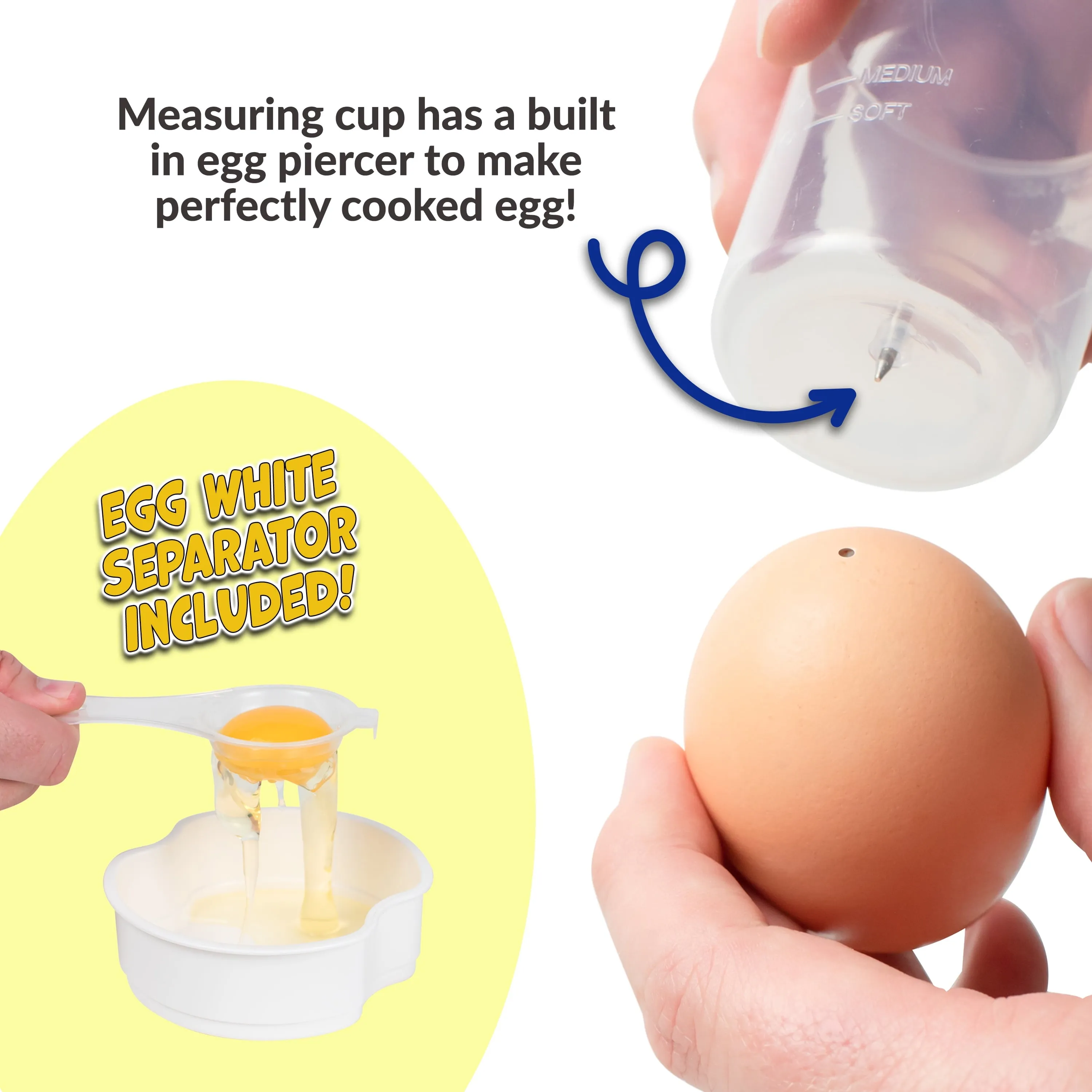 MyMini Premium 7-Egg Capacity Cooker Large, Compact Design, MEC7TL, White & Teal