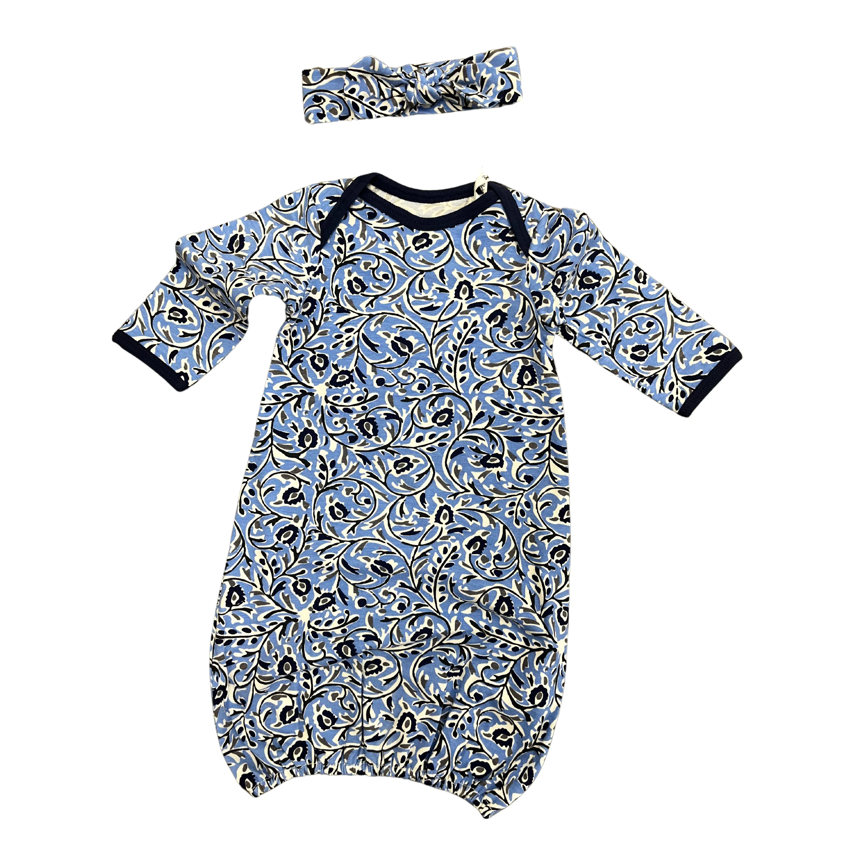 Natalia Baby Gown & Matching Newborn Headband 2 pc Set