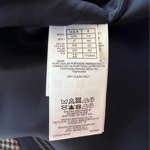 New Brooks Brothers Plaid Wool-Blend Dress sz 8