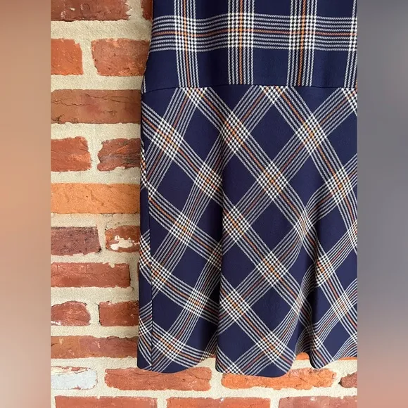 New Brooks Brothers Plaid Wool-Blend Dress sz 8