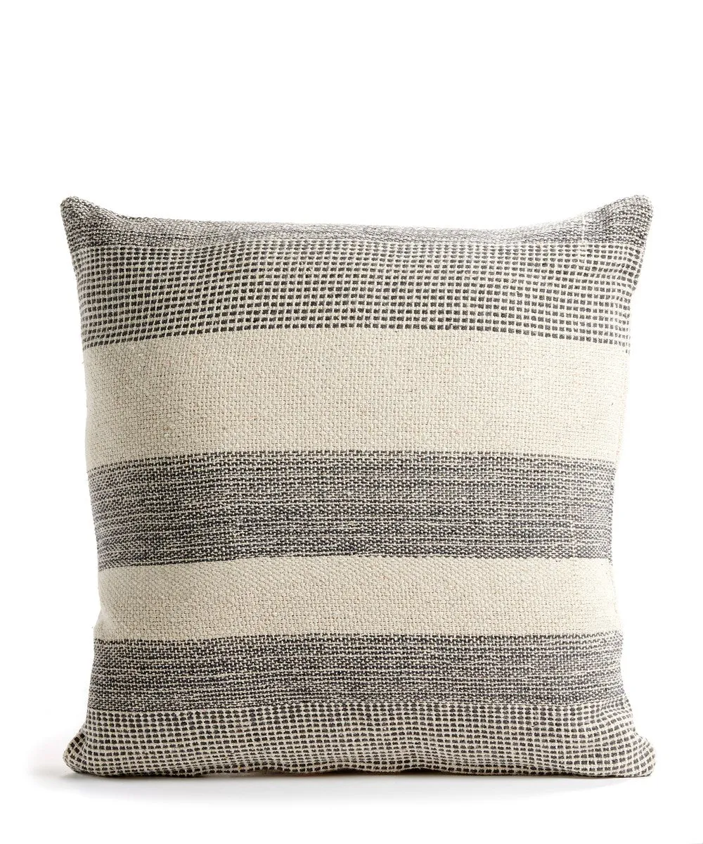 New HOME & GARDEN  Giftcraft 18" X 18" Square Pillow in Natural & Black, Retails $60  Winner can buy 1 more @ winning bid!