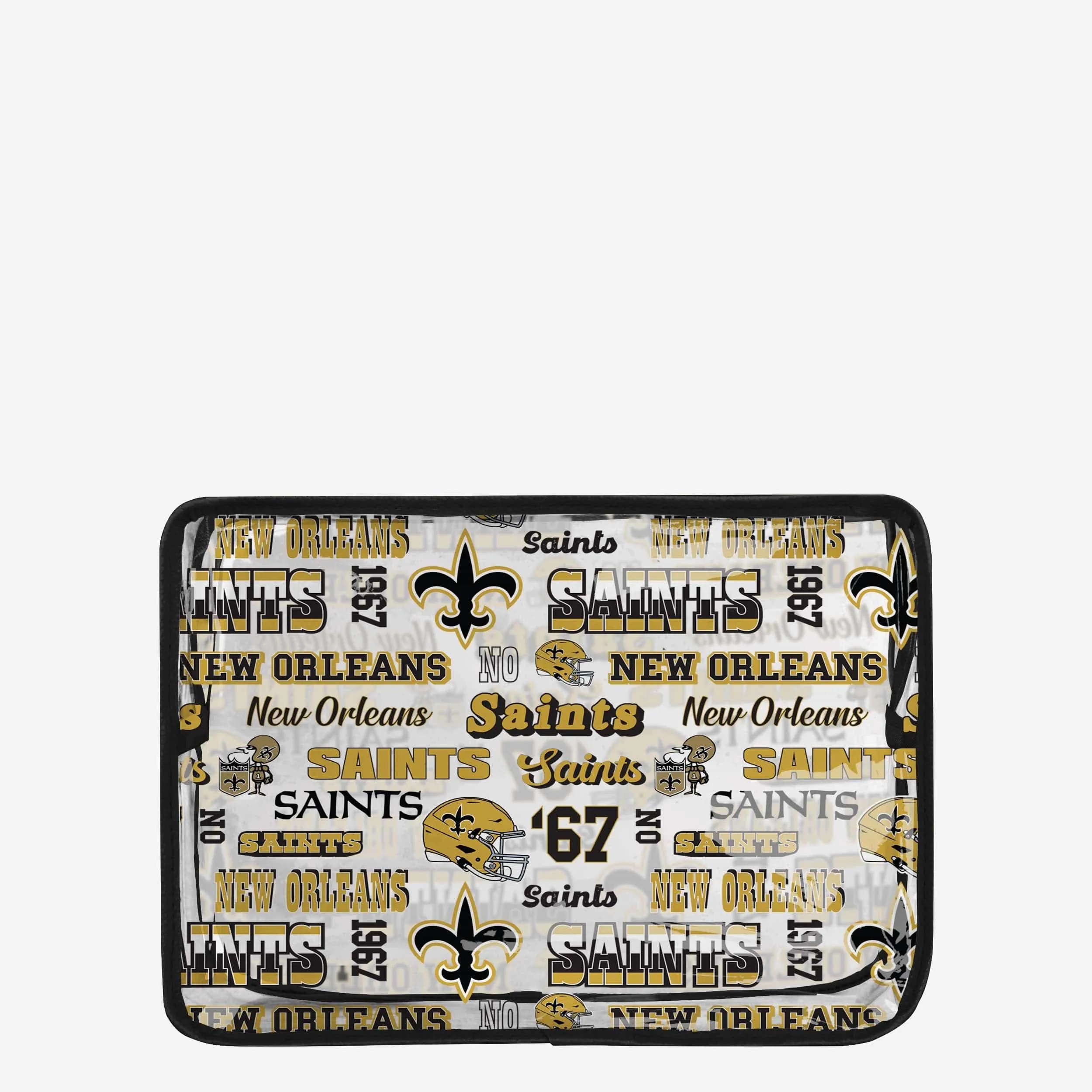 New Orleans Saints Repeat Retro Print Clear Cosmetic Bag