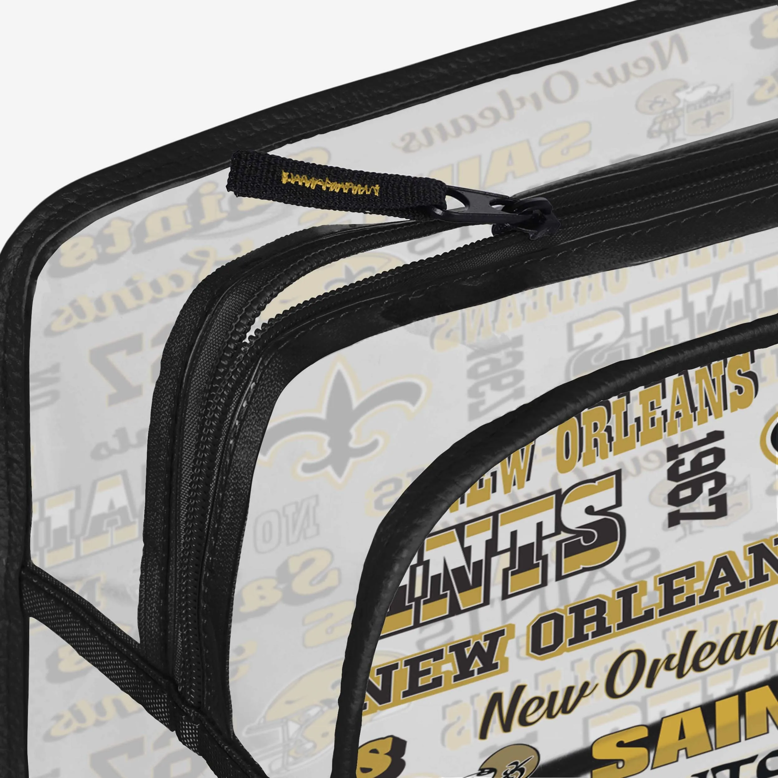 New Orleans Saints Repeat Retro Print Clear Cosmetic Bag