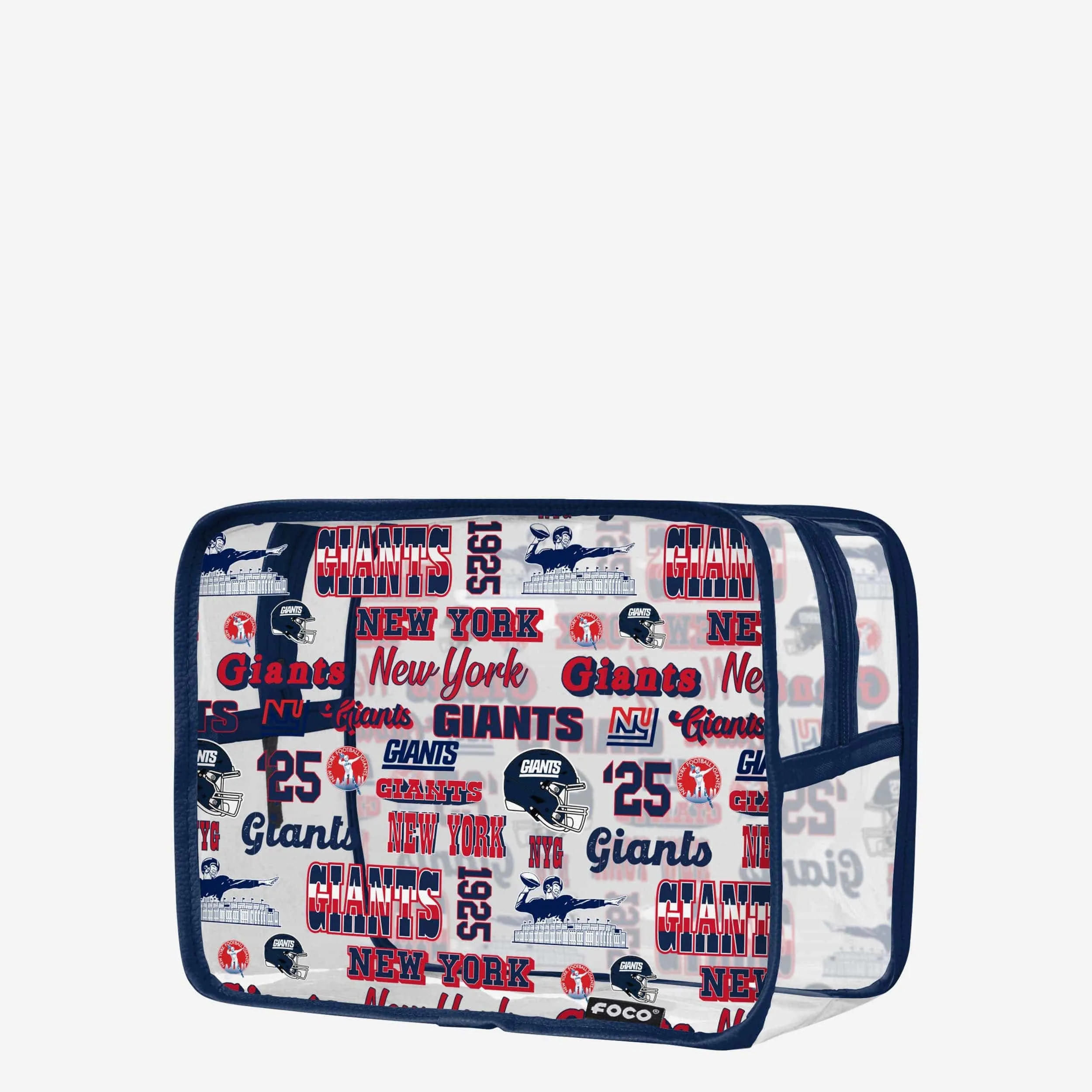 New York Giants Repeat Retro Print Clear Cosmetic Bag