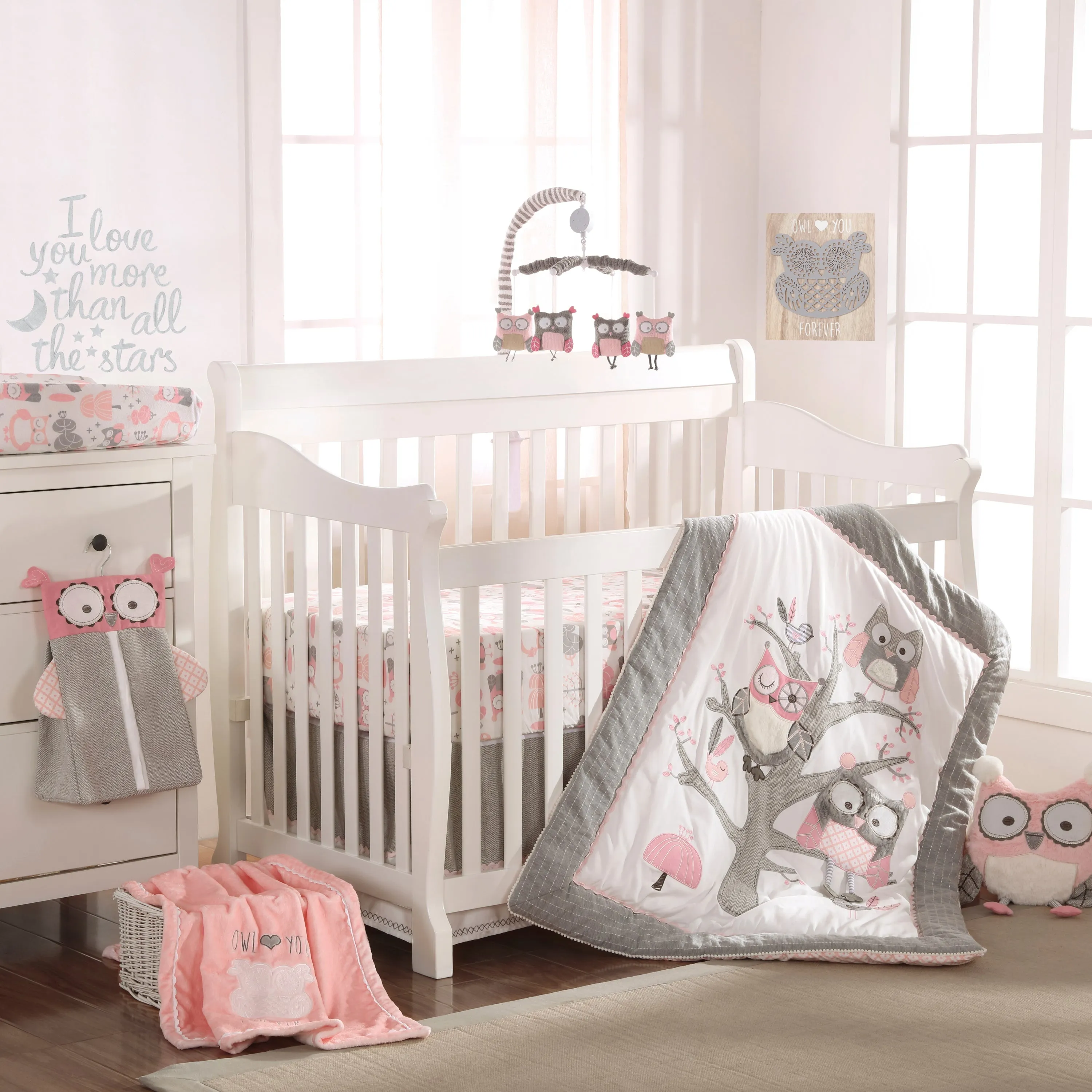 Night Owl 5PC Crib Bedding Set
