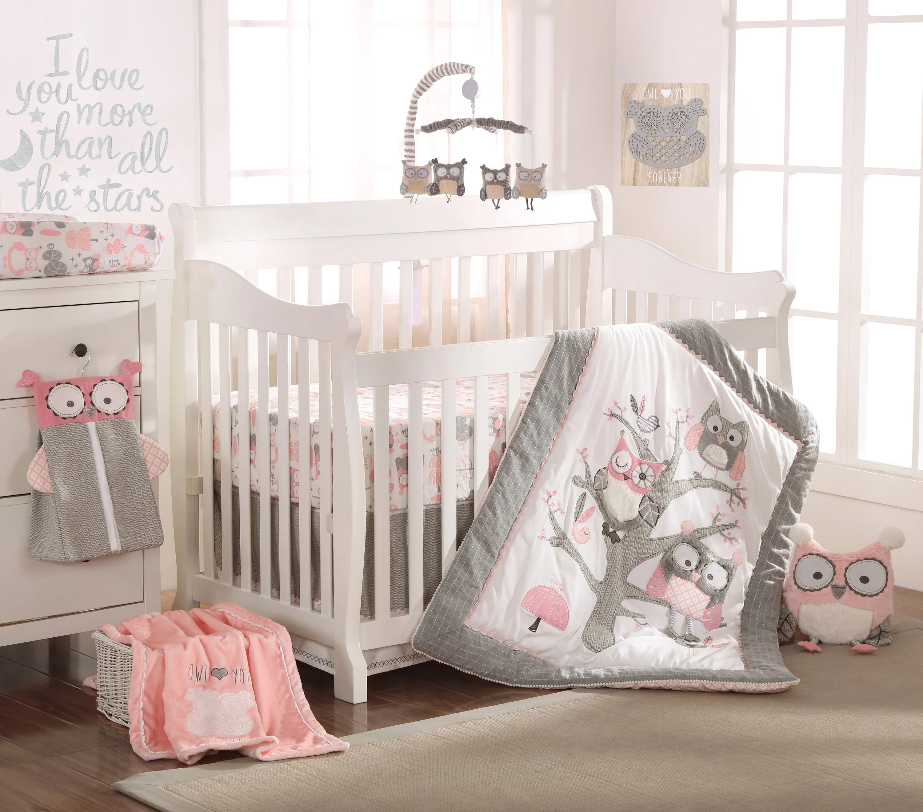 Night Owl 5PC Crib Bedding Set