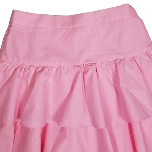 NWT J Crew Skirt Women's Size 00 Pink Tiered Ruffle Lined Coquette Kawaii Y2K