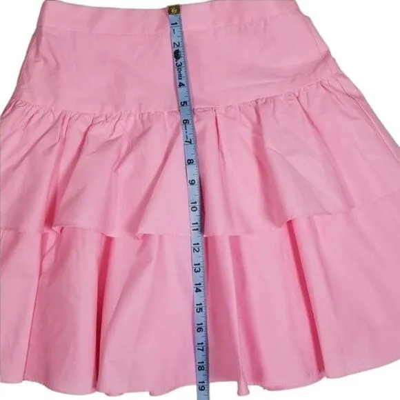 NWT J Crew Skirt Women's Size 00 Pink Tiered Ruffle Lined Coquette Kawaii Y2K