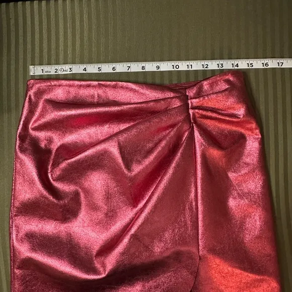 NWT PINKO Size 4 Metallic Pink Mini Skirt