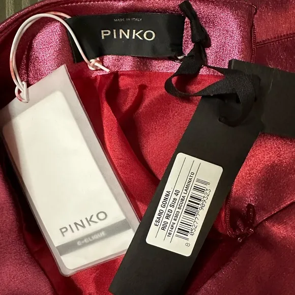 NWT PINKO Size 4 Metallic Pink Mini Skirt