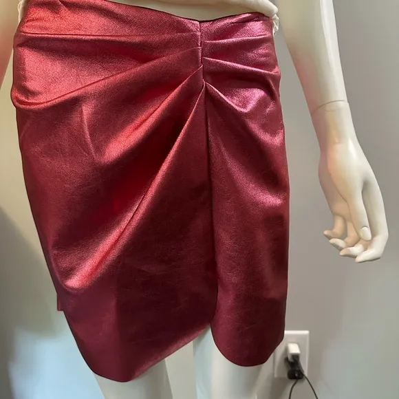 NWT PINKO Size 4 Metallic Pink Mini Skirt
