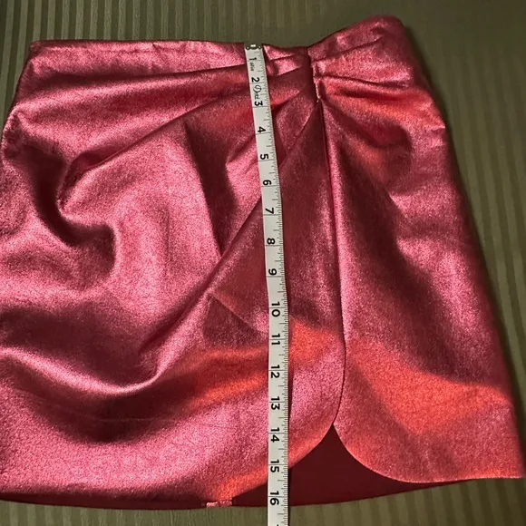 NWT PINKO Size 4 Metallic Pink Mini Skirt