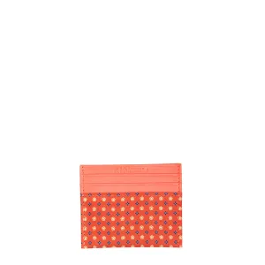 ORANGE LEATHER AND SILK CREDIT CARD HOLDER