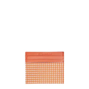 ORANGE LEATHER AND SILK CREDIT CARD HOLDER
