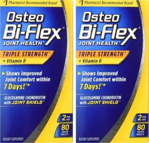 Osteo Bi-Flex Triple Fuerza   Vitamina D, comprimidos recubiertos - Paquete doble de 80 unidades cada uno