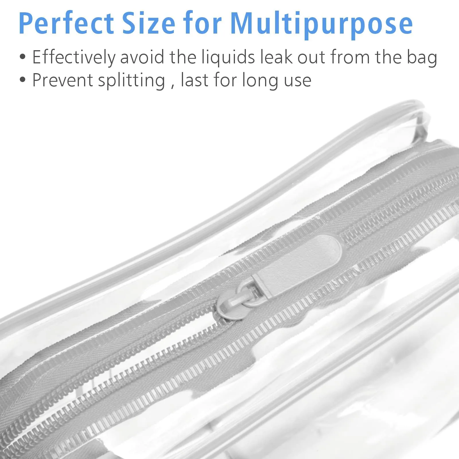 PACKISM Clear Makeup Bags, 2 Pack Quart Size Travel TSA Approved Travel for Toiletries,Cosmetic Bags Carry on Clear ToiletyTSA Approved Toiletry Bags, Grey