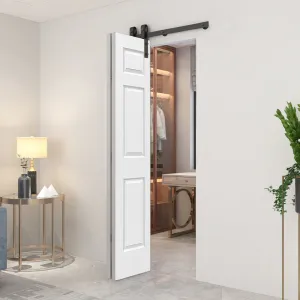 Paneled MDF Composite Bifold Barn Door with Installation Hardware Kit Calhome Size: 24" x 80" Finish: Primed White