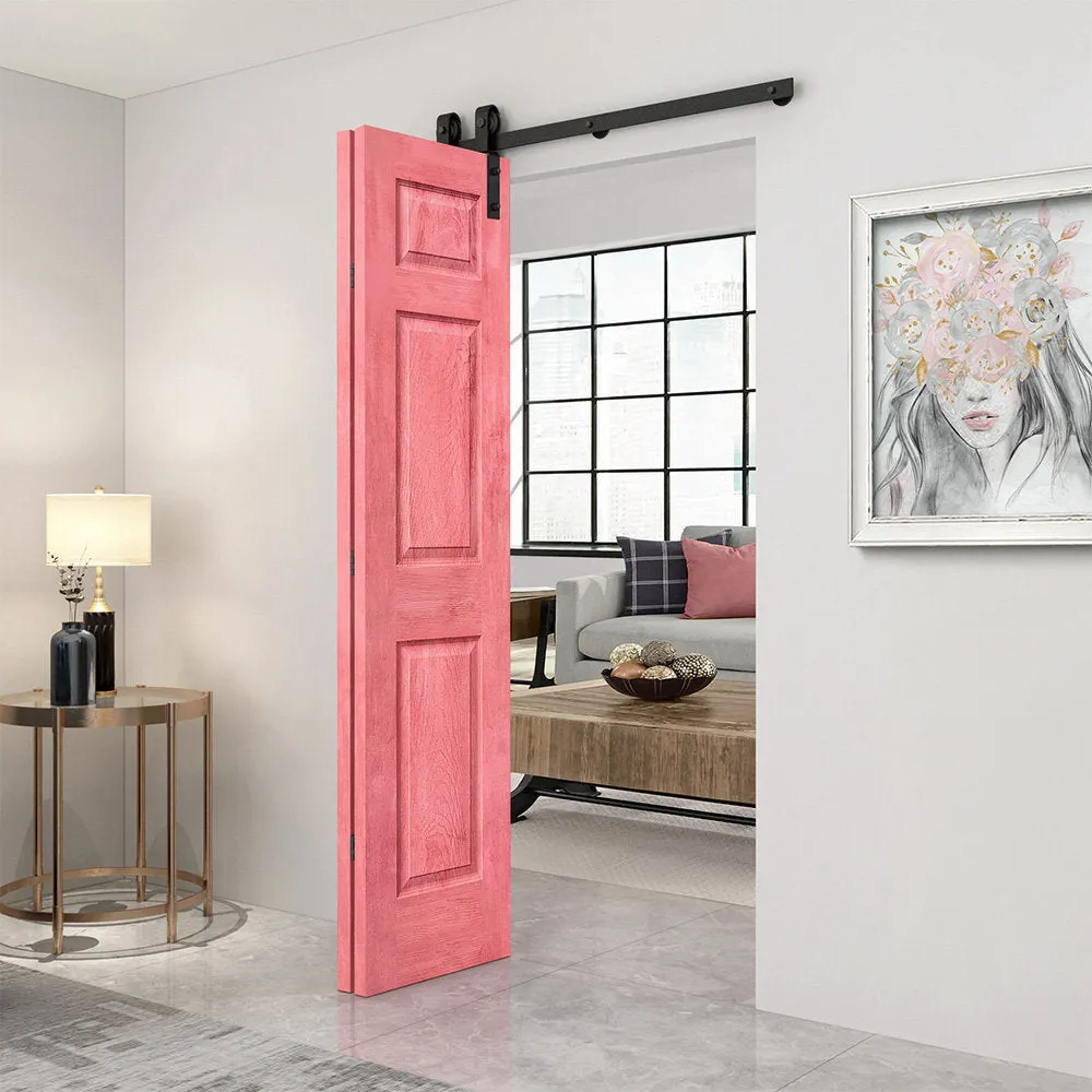 Paneled MDF Composite Bifold Barn Door with Installation Hardware Kit Calhome Size: 30" x 80" Finish: Antique Red