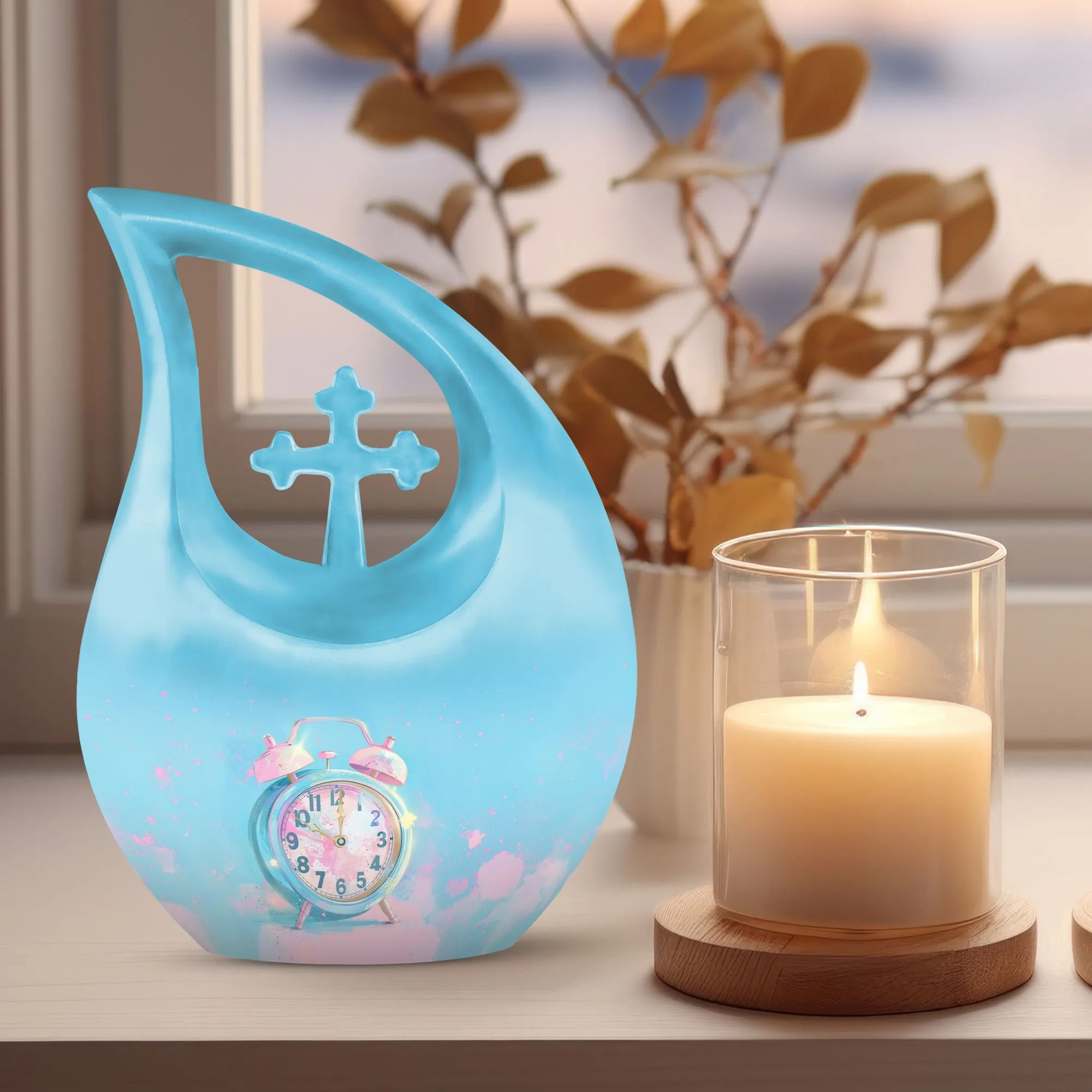 Pastel Moments A Small Urn For Ashes - 10 Inch Size Aluminium Urn