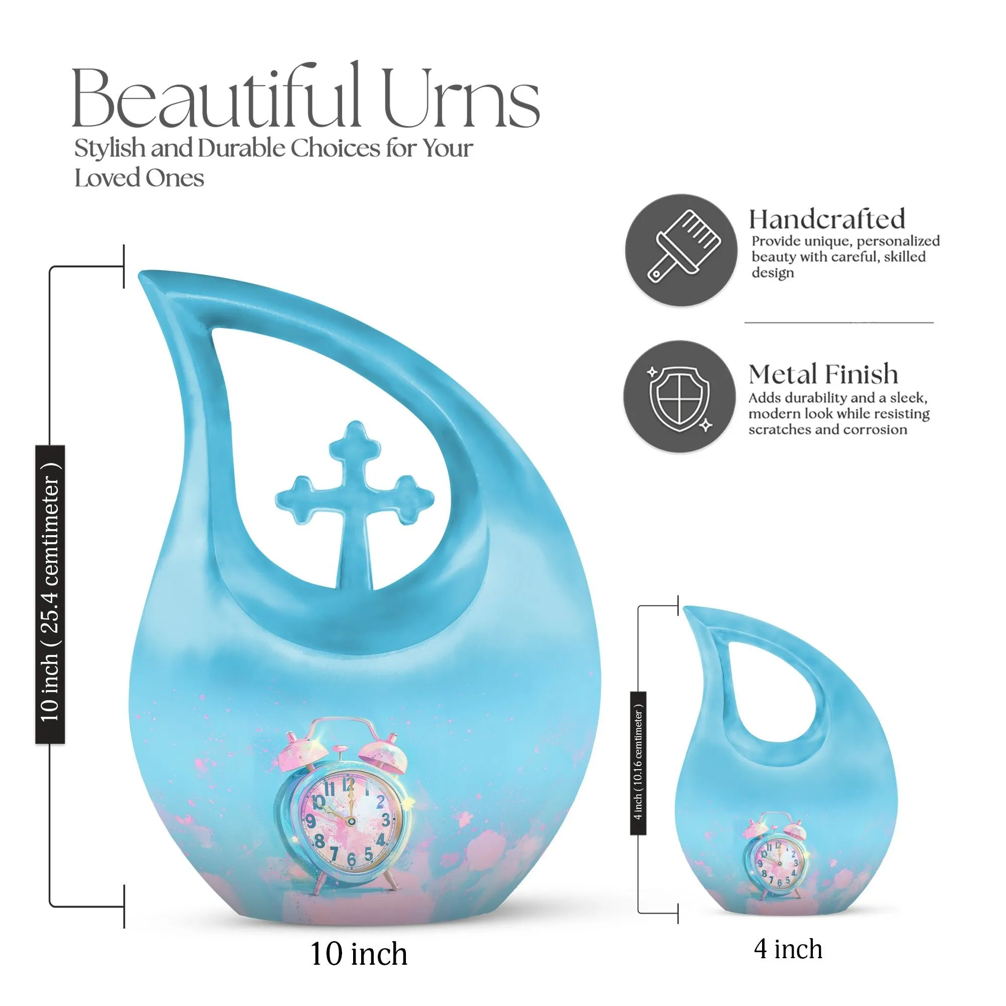 Pastel Moments A Small Urn For Ashes - 10 Inch Size Aluminium Urn