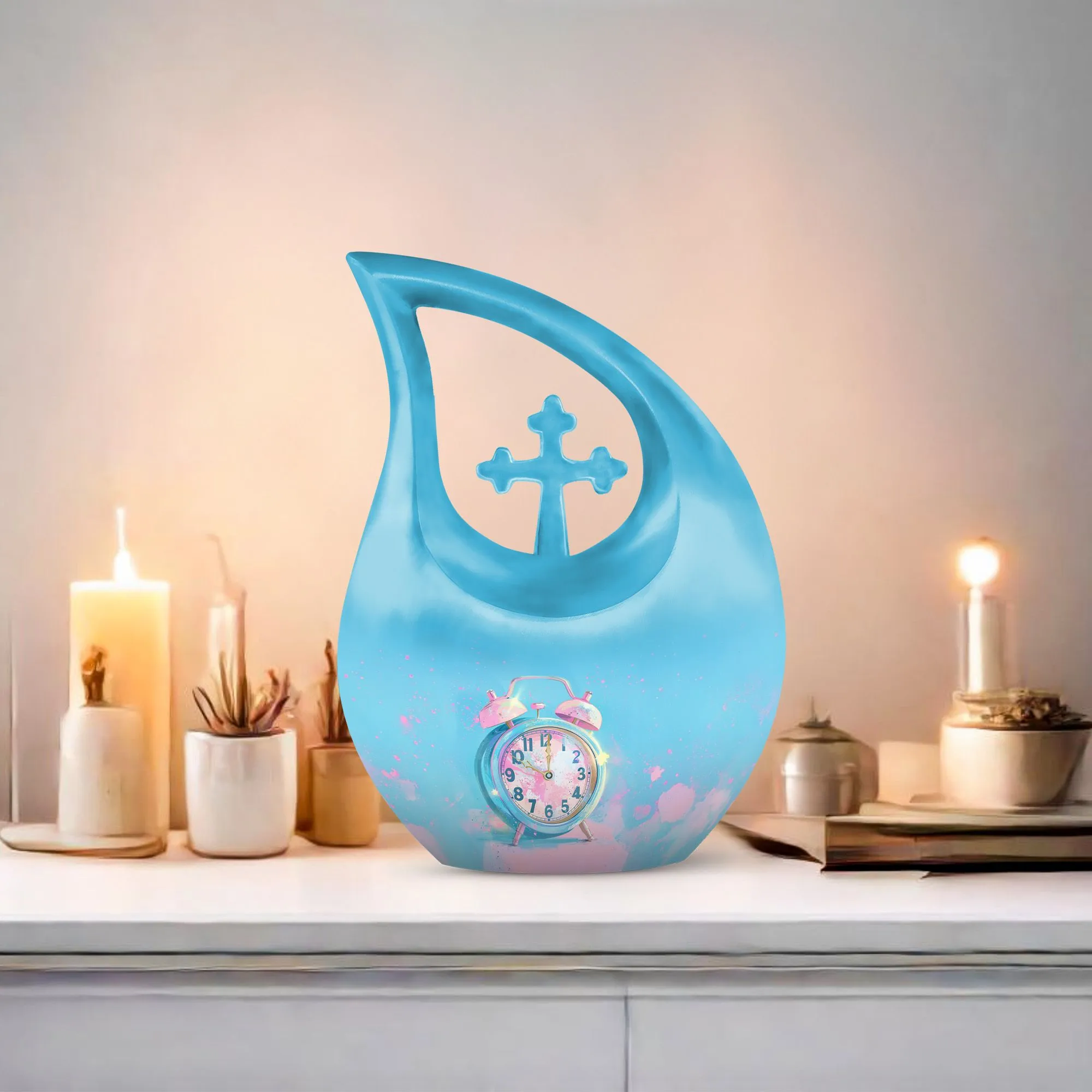 Pastel Moments A Small Urn For Ashes - 10 Inch Size Aluminium Urn