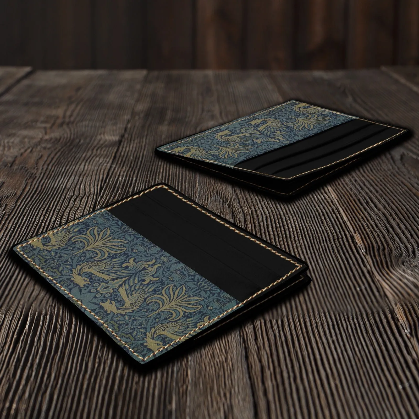 Peacock & Dragon Card Holder Wallet