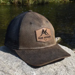 Peak Apparel Logo Leather Patch Hat - Brown/Black