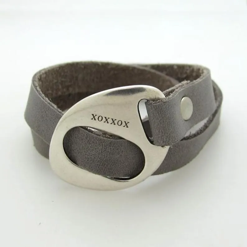 Personalized Leather Bracelet - Fathers Day Gift
