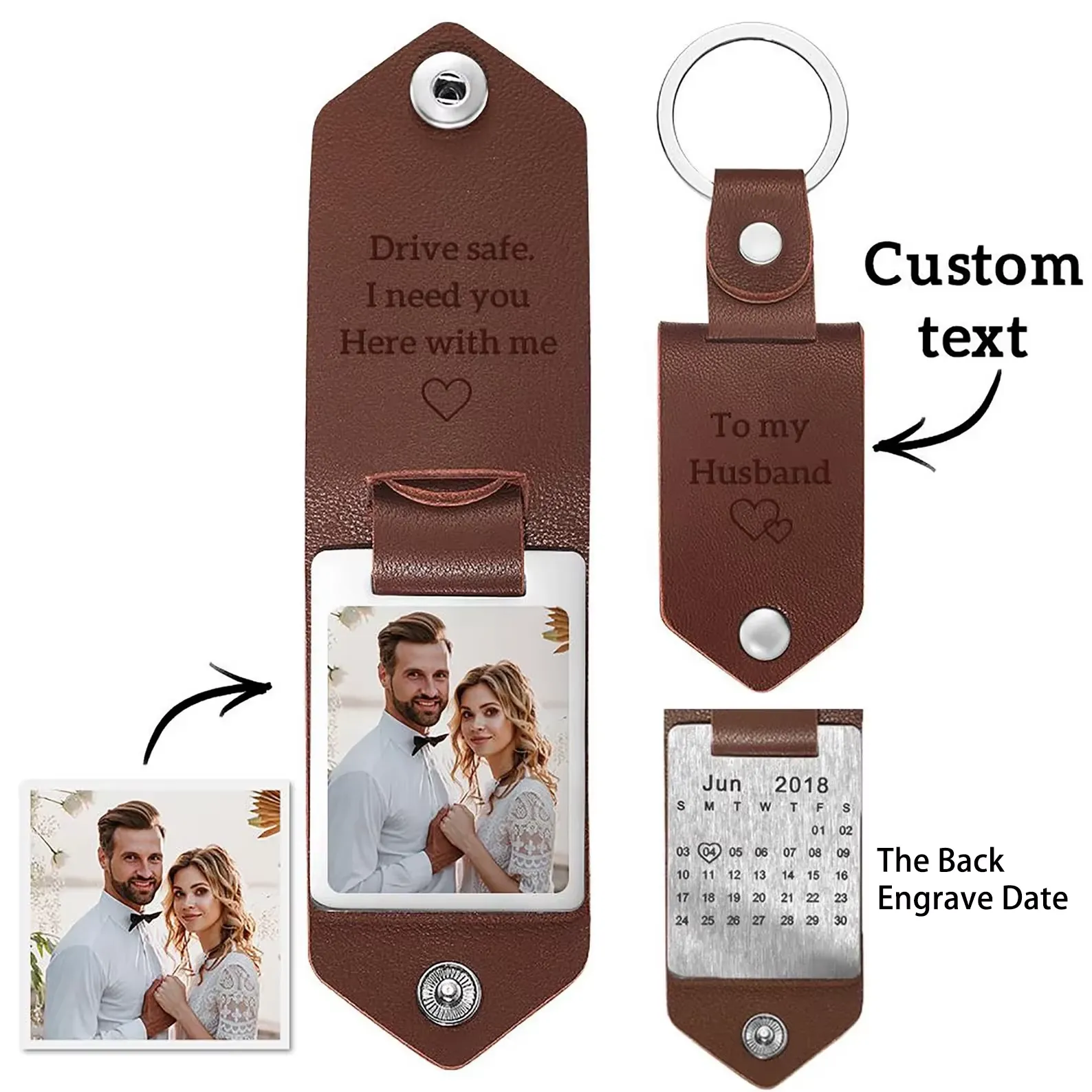 Personalized Leather Keyring – Elegant & Timeless Accessory