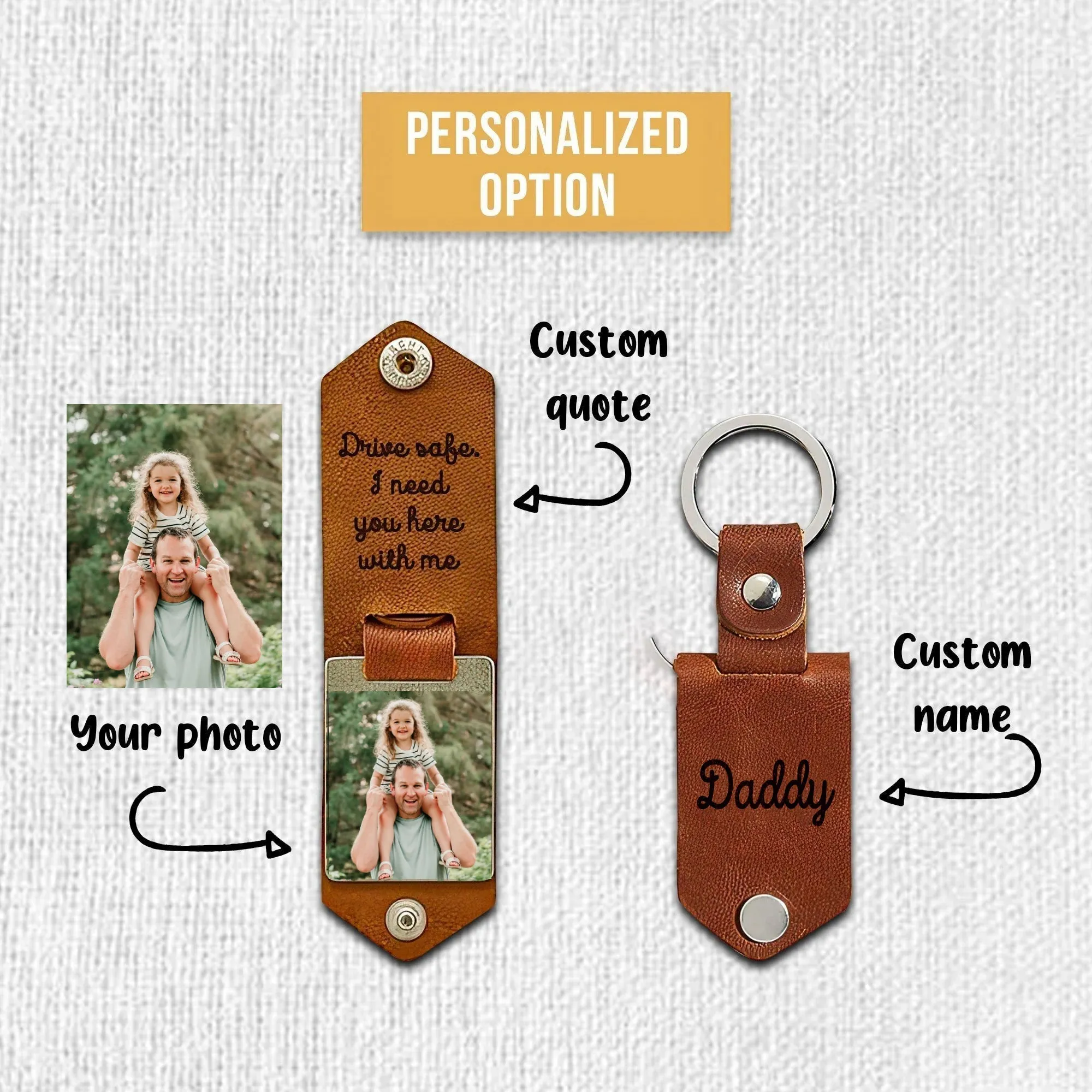 Personalized Leather Keyring – Elegant & Timeless Accessory