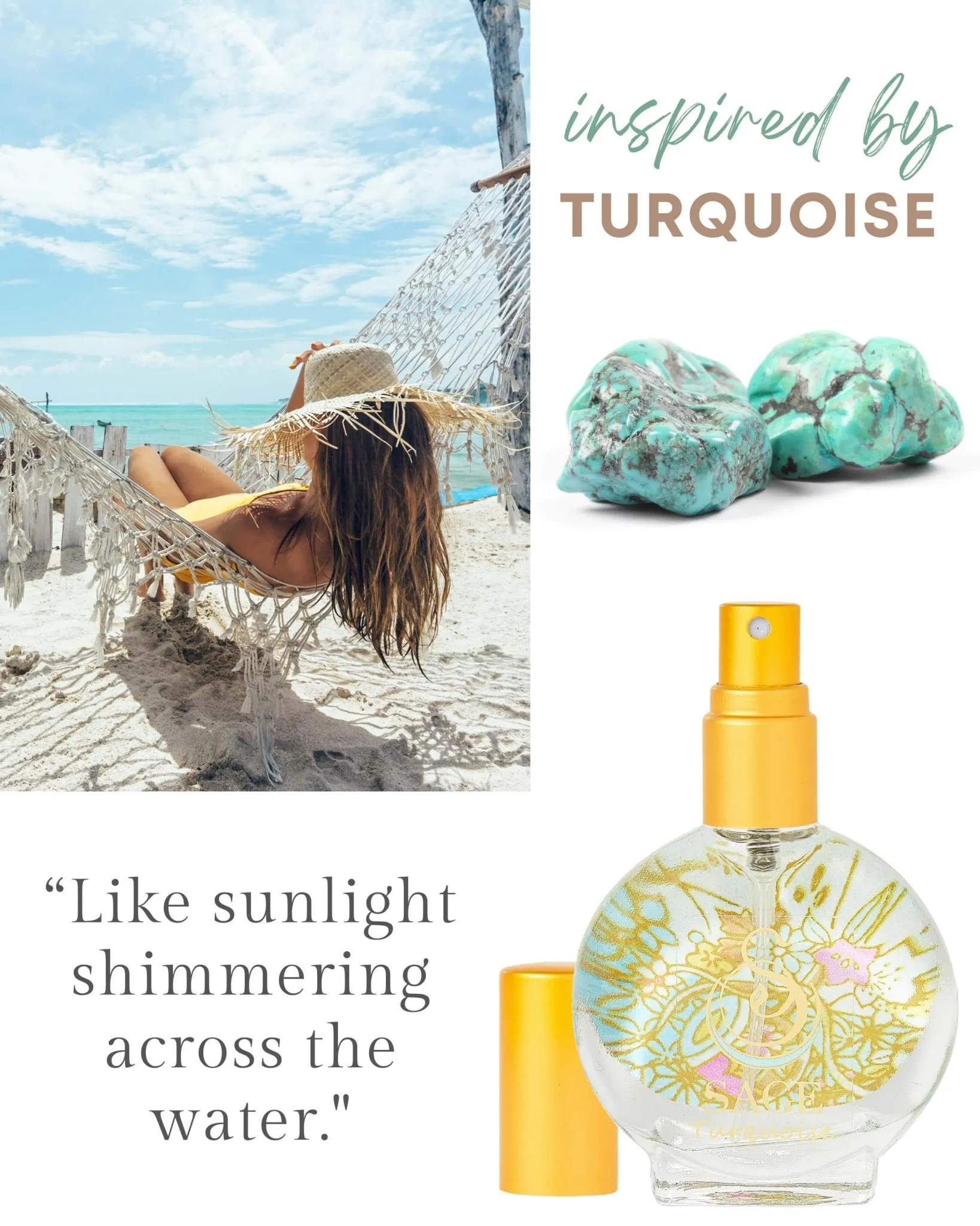PETITE FRESH TRIO ~ Diamond, Sage, and Turquoise Organic Eau de Toilette Mini Gift Set by Sage