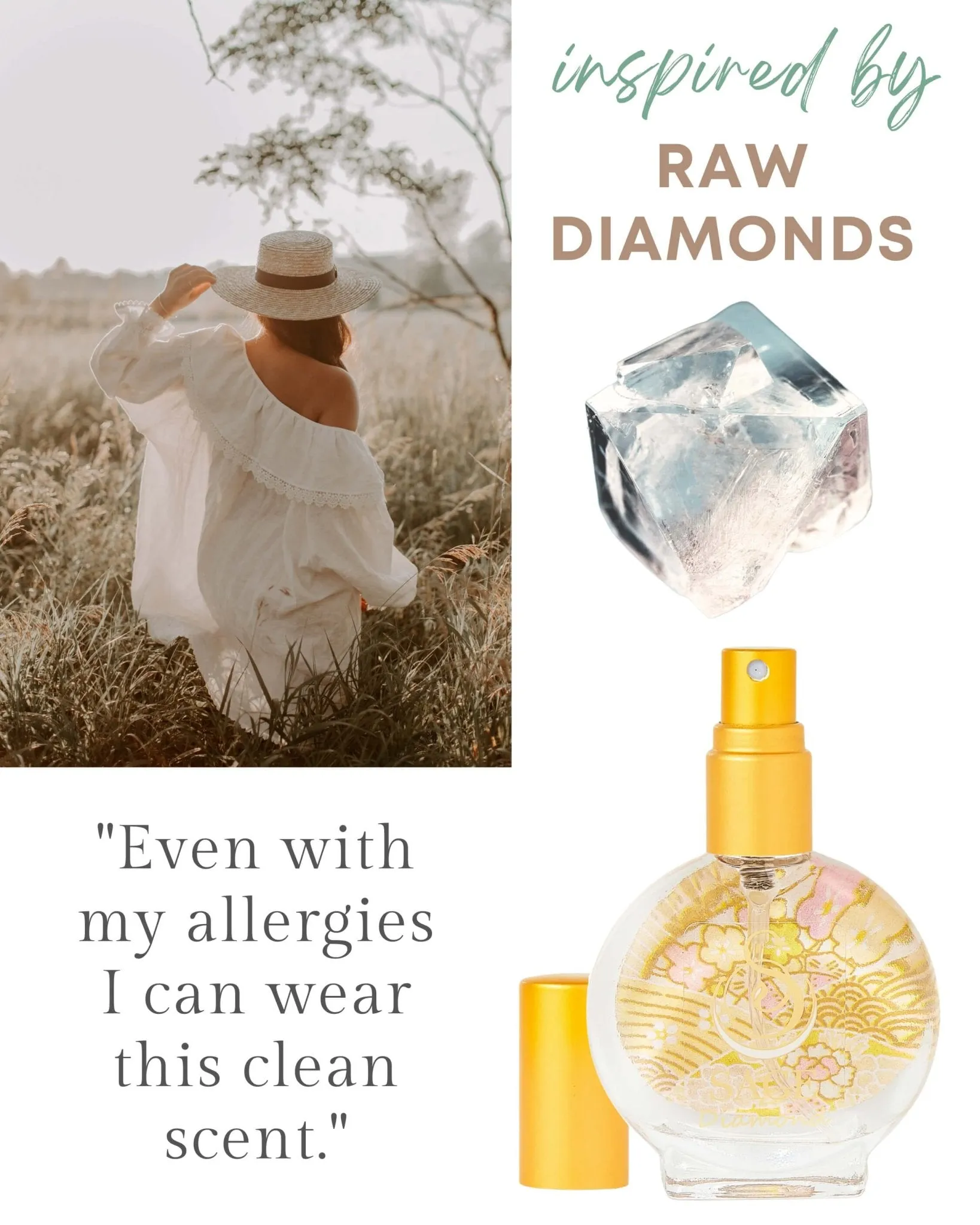 PETITE FRESH TRIO ~ Diamond, Sage, and Turquoise Organic Eau de Toilette Mini Gift Set by Sage