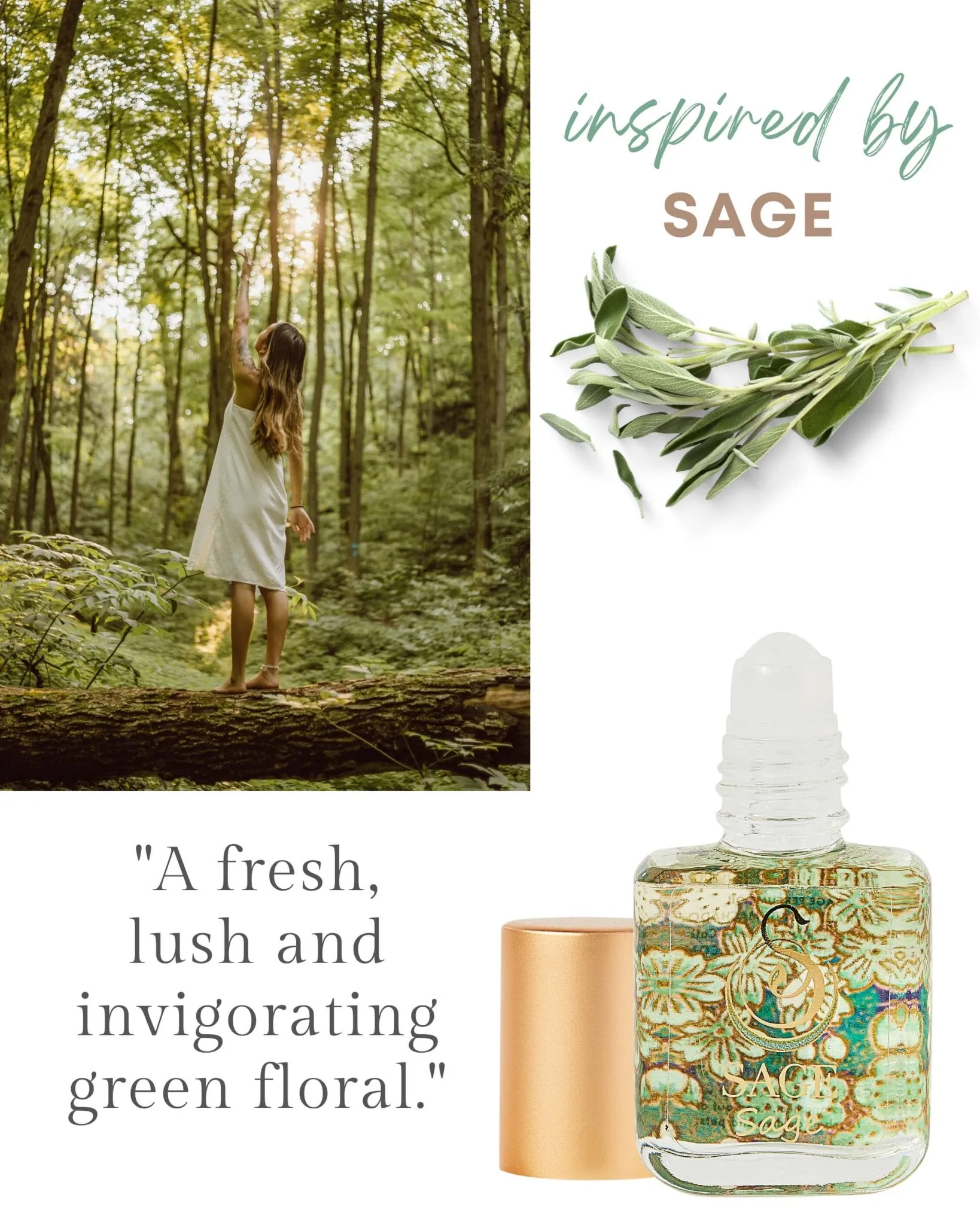 PETITE FRESH TRIO ~ Diamond, Sage, and Turquoise Organic Perfume Oil Extract Gift Set by Sage