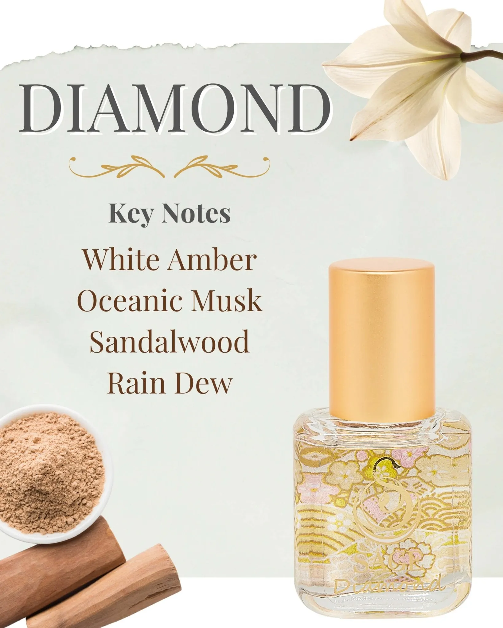 PETITE FRESH TRIO ~ Diamond, Sage, and Turquoise Organic Perfume Oil Extract Gift Set by Sage