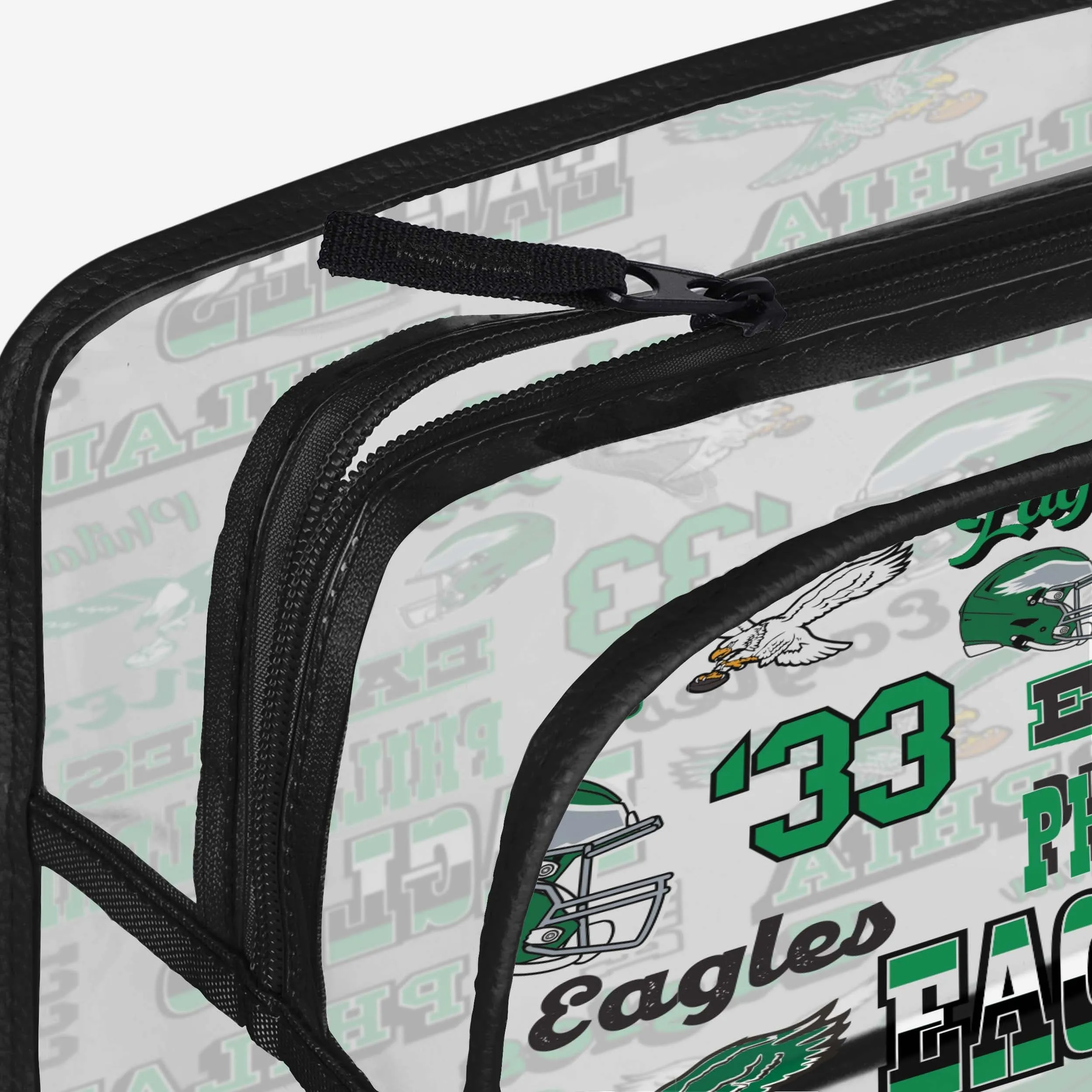 Philadelphia Eagles Repeat Retro Print Clear Cosmetic Bag