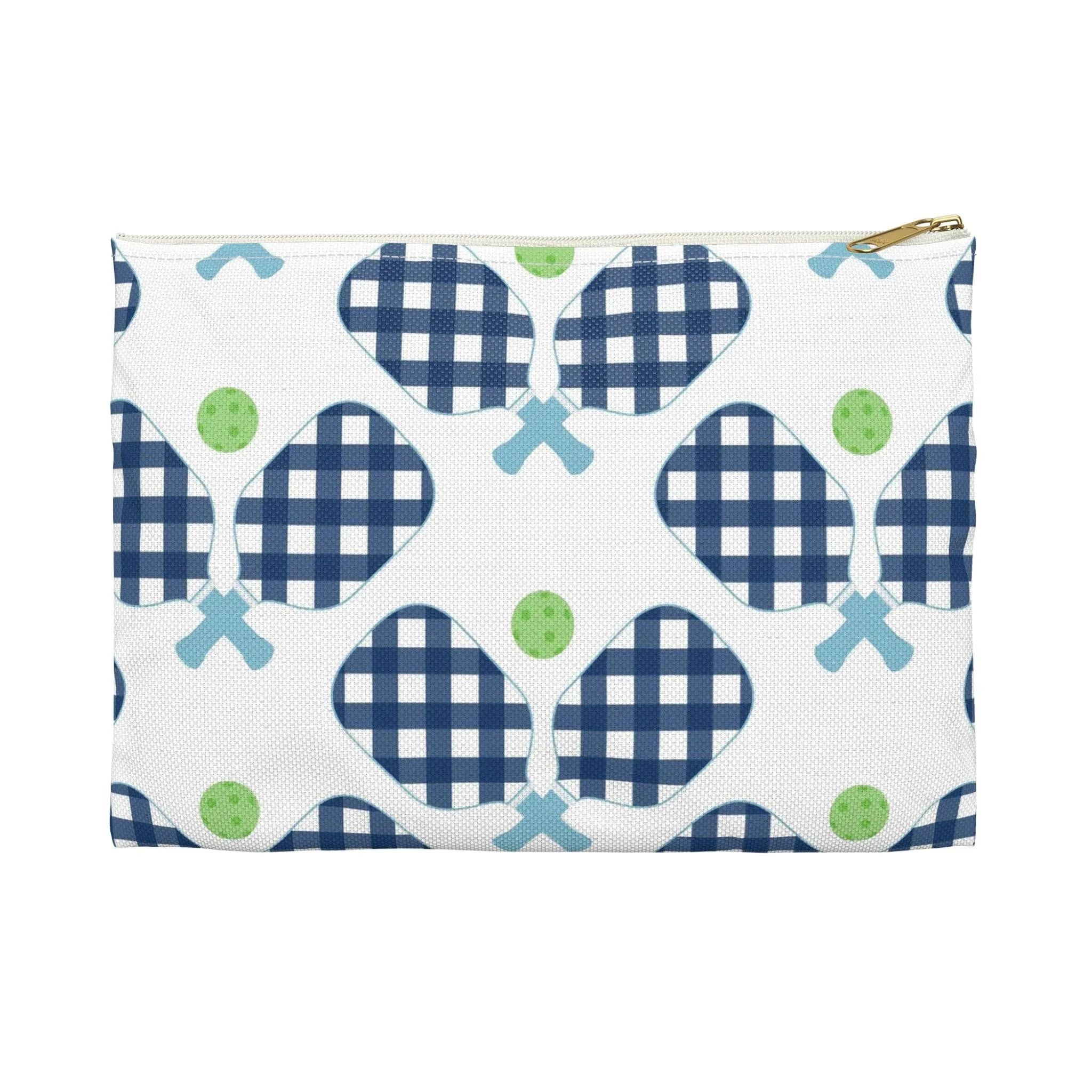Pickleball Small Flat Zip Pouch: Navy