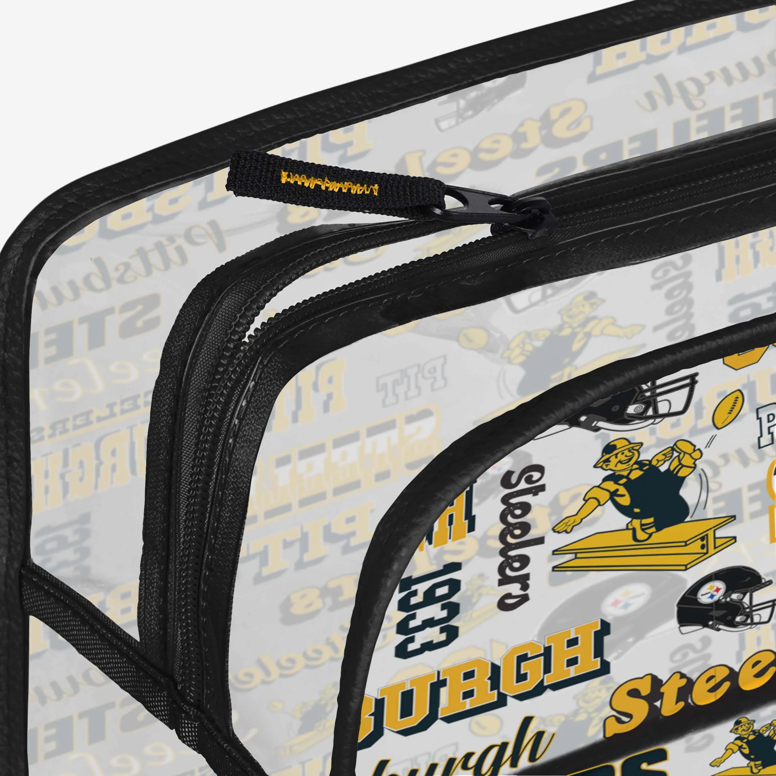 Pittsburgh Steelers Repeat Retro Print Clear Cosmetic Bag