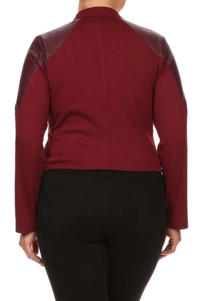 Plus Size Leather Persuasion Zipper Jacket