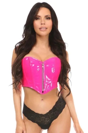 Plus Size Patent Bustier Top with Zipper