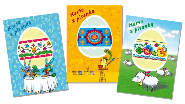 Polish Easter Cards with Easter Egg Wrap, Set of 3