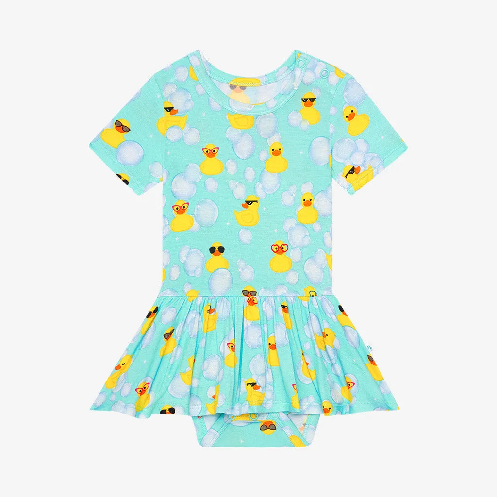 Posh Peanut Ducky S/S Basic Twirl Skirt Bodysuit