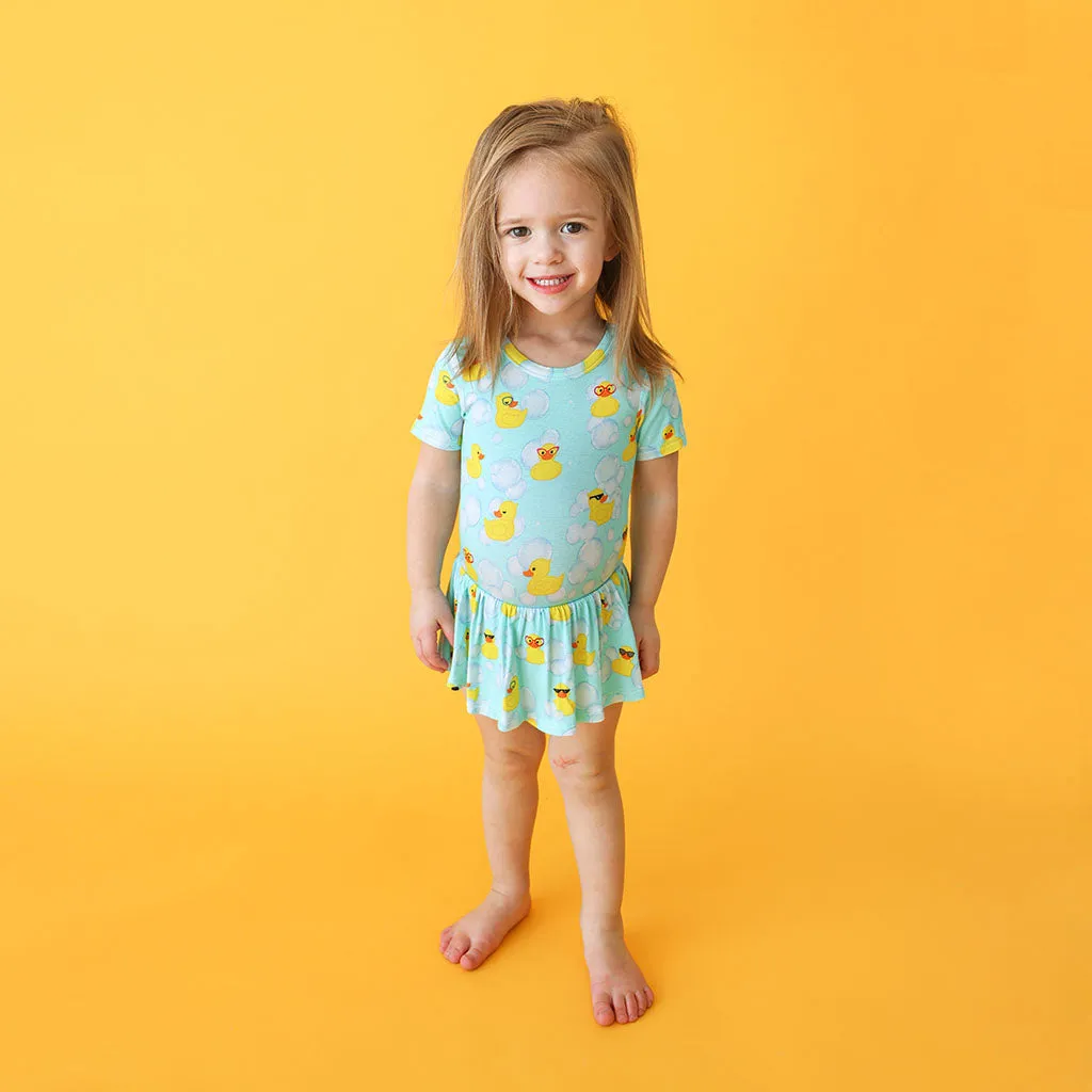 Posh Peanut Ducky S/S Basic Twirl Skirt Bodysuit